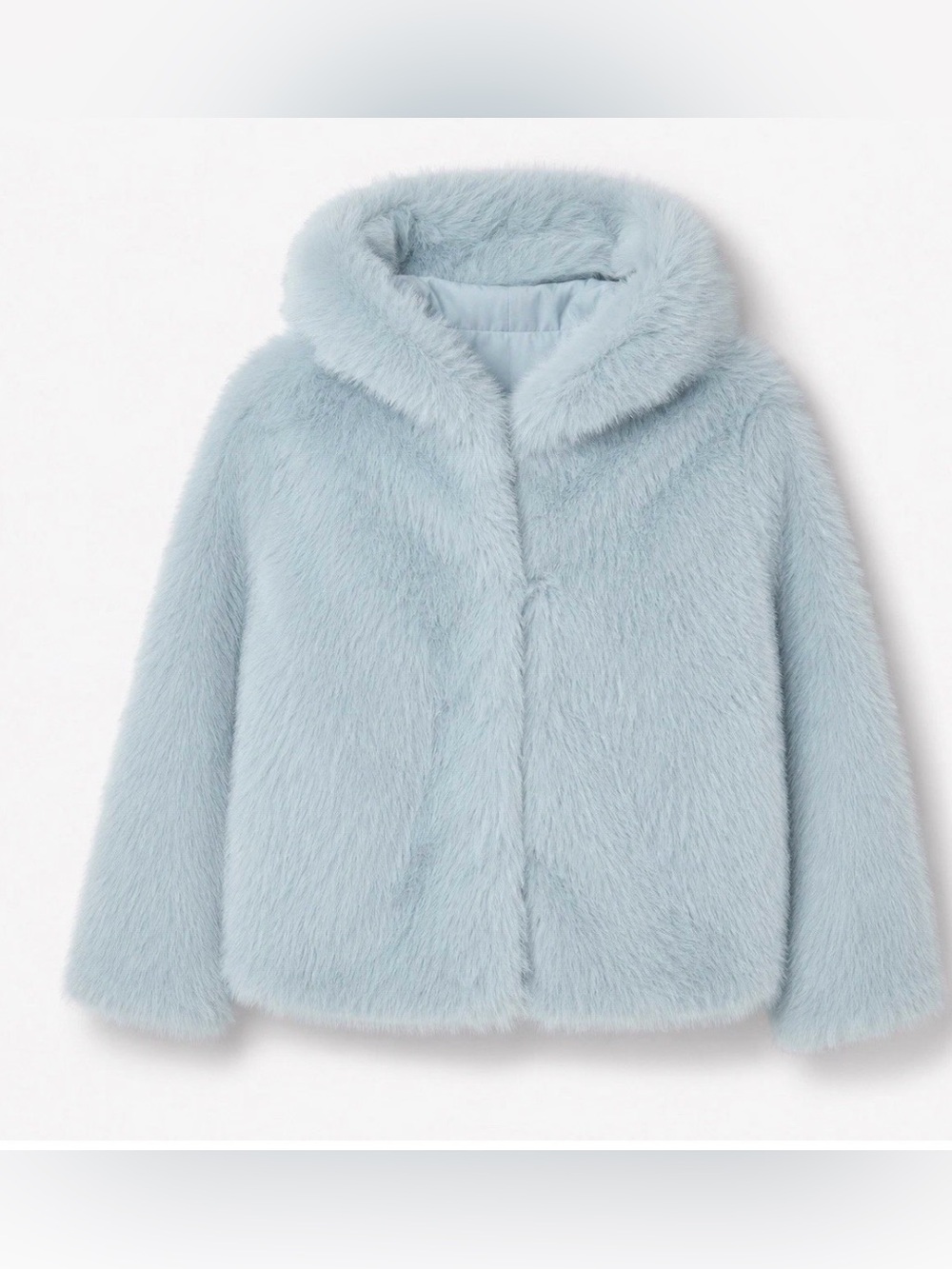 Wild Fable Womens Faux Fur Hooded Jacket Light Aqua Blue Size Small Target NWT